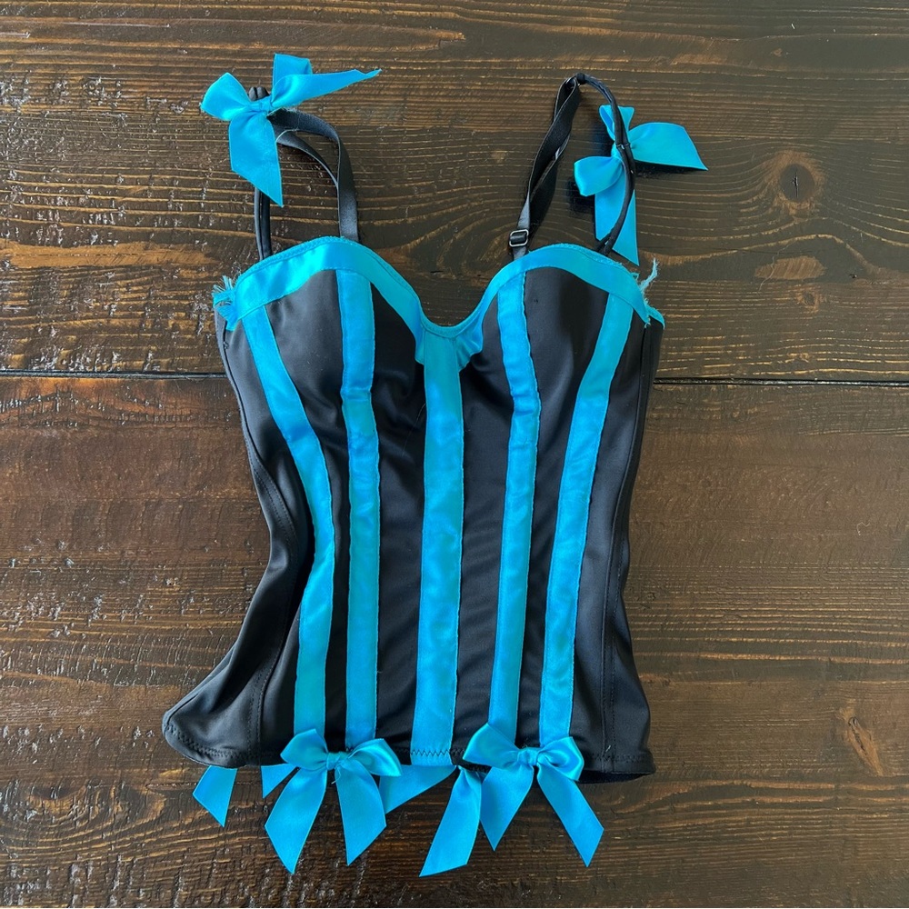 Vintage Morbid Threads corset top with bows